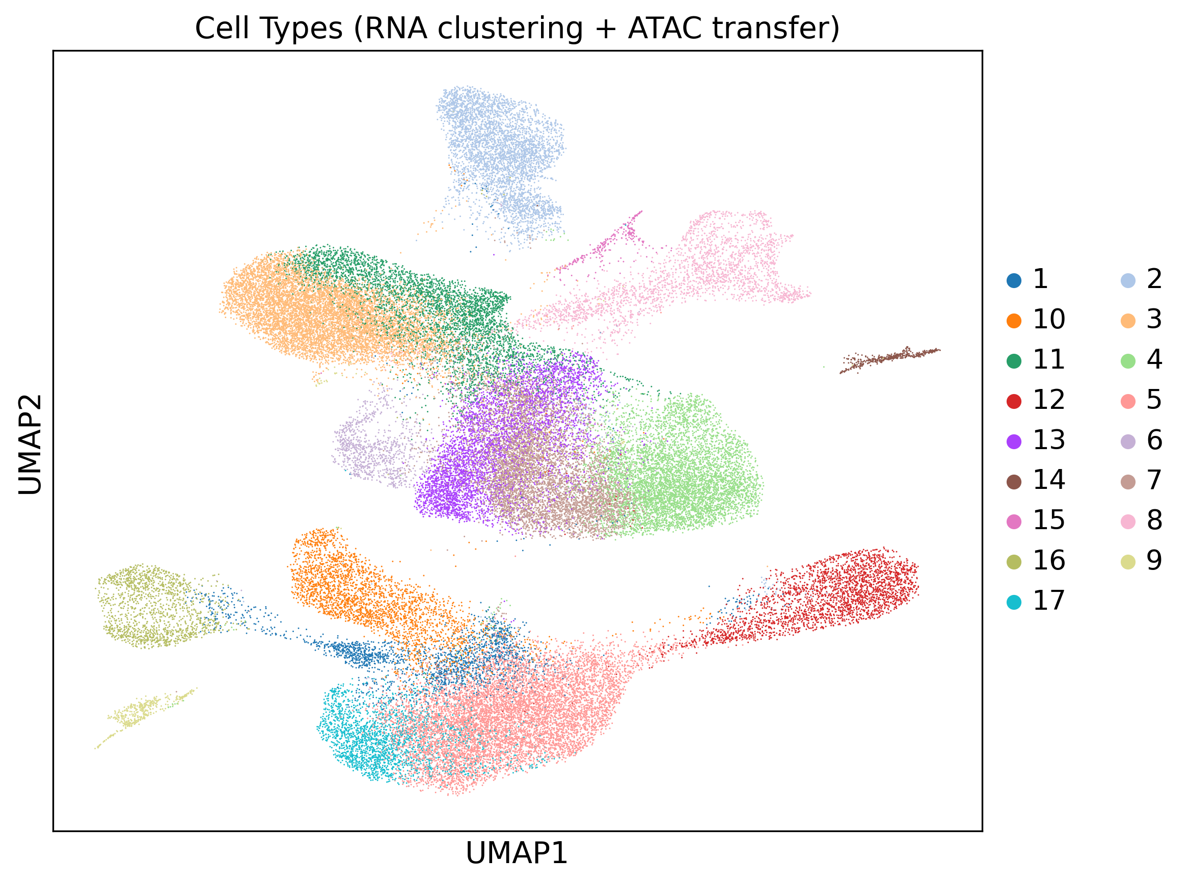 UMAP colored by inferred joint cell type